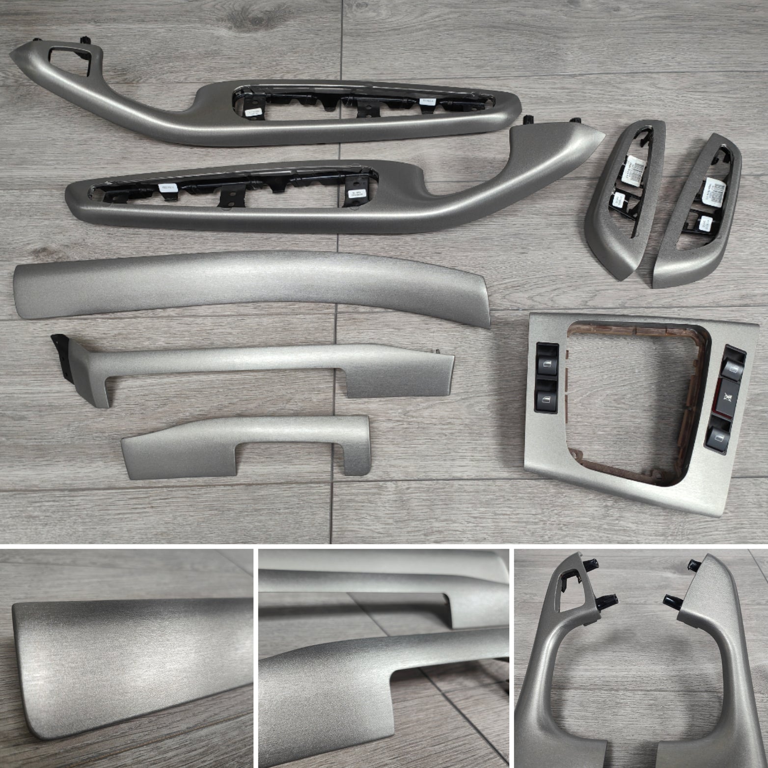 BMW E46 CONVERTIBLE INTERIOR TRIM SET - GREY BRUSHED ALUMINIUM